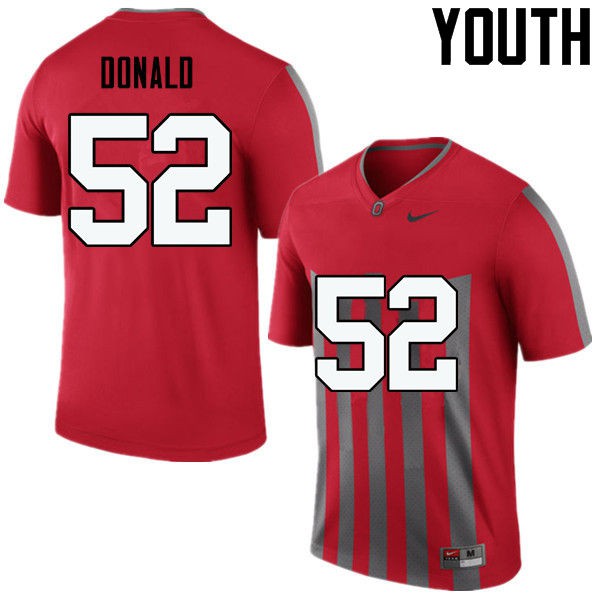 Ohio State Buckeyes #52 Noah Donald Youth Stitched Jersey Throwback